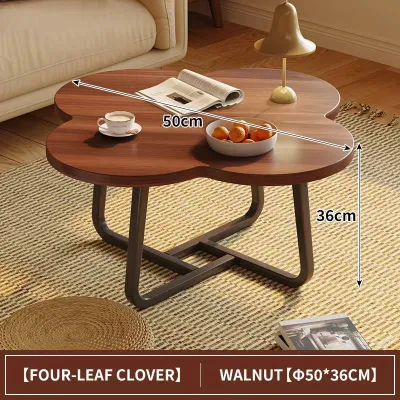 Nordic Style Coffee Table Center Table Modern Elegant Flower Shape Strong Metal Living Room Table Wooden Table Furniture