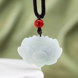 TIMESWIND Natural White Jade Lotus Lucky Women Necklace Y1N