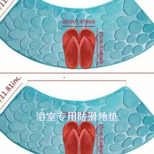 Spot Goods Fan-shaped bathroom floor mat non-slip foot pad water-absorbent and dirt-resistant carpet manufacturer for cross-border trade shein Wholesale supply chain top pick
