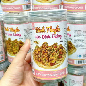 Bánh thuyền hạt dinh dưỡng healthy 200g Ít Ngọt ăn vặt lành mạnh ngon sạch sẽ Lan Anh Food