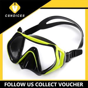 [Csndices] Swimming Eyewear Tempered Glass Adults Water Equipment Snorkeling Scuba Diving Mask Transparent Large Frame Goggles