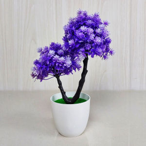 Sampai7an PBP142 / Tanaman Artificial Bonsai Pot Bunga Plastik Mini Dekorasi Hiasan Ruang Tamu Kantor Rumah Indoor Outdoor Cantik / COD