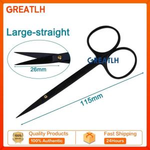 GREATLH Surgical Scissors Black Handle Scissors Small Large Ophthalmic Instrument Eyelid Tools