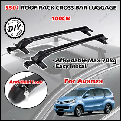 ⚠️ 5501 (100cm) Car Roof Rack Roof Bar Roof Carrier Cross Bars Luggage Roof Rack Carrier Bicycle Carrier Box Anti-theft Lock/Cross Bar Roof Bar Rak Bumbung Rak Bagasi Kereta - TOYOTA AVANZA