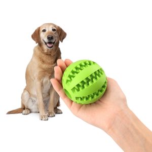 IRONBOX Dog Treat Ball Dog Chew Training Rubber Ball Pet Toy Rubber Ball Food Dispensing Toy Dog Teething Toys Balls (5cm-7cm 3 Styles)  [In Stock/Fast Shipping ]