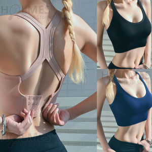 Holmes Woman Crossback SportBra Push Up Stretchable Comfort 4 Hook Extension Support for Yoga Gym Training Exercise Sport Bra M/L/XL Size