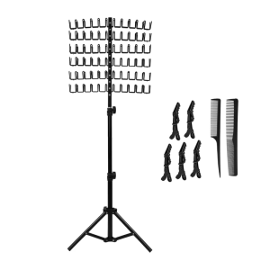 Height Adjustable 120 Pegs Hair Braiding Rack Height Adjustable Hair Extension Holder with Stylist Hair Braiding Tools