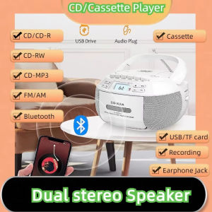 กล่อง CD/Cassette แบบพกพา TR621พร้อมบลูทูธวิทยุ AM/FMUSB/SD/AUXเทปบันทึกเสียงรีโมทคอนโทรลเสียงสเตอริโอ-Ac/ แบตเตอรี่