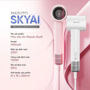 Máy Sấy Tóc Ion Âm Masuto Máy Sấy Tóc SkyAI Cảm Biến Tự Động Điều Chỉnh Nhiệt Độ Bảo Vệ Da Đầu Giảm Rụng Tóc Và Khô Xơ