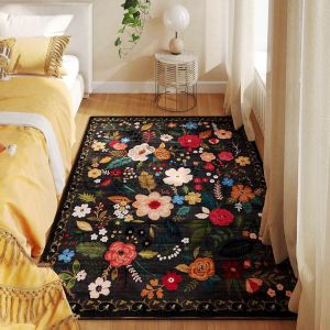LIVELYN Soft Flower Carpet Absorbent Non-slip Bathroom Floor Mat Portable 40x60cm Door Gasket for Living Room Tea Table Bedside