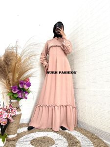 BAJU GAMIS WANITA ANISA DRESS CRINKLE MIX BRUKAT MALIKA M L XL