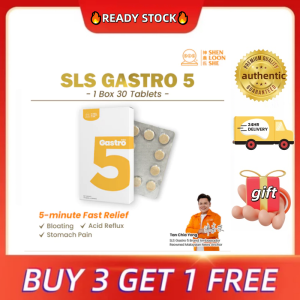 SLS Gastro5 5 Minutes Gastric Pain Relief 神农氏 胃多宝 5分钟 胃风 胃酸 胃痛 (1 Box x 30 Tablets)