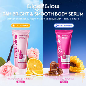 【New Launch】Glad2Glow Retinol Bright Body Serum Lotion Lightweight Texture Vamin B5 Hydration Firmer & Smoother Skin