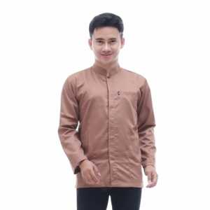 baju koko lengan panjang koko masa kini modern saku ada tiga kiri kanan dan depan