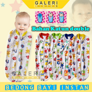 Bedong Bayi Instan Newborn Kain Katun Double Lembut Halus Motif Lucu Murah