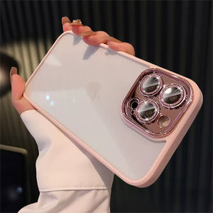 Casing Glitter Berlian Berkilau Mewah dengan Lensa Pelindung Lensa Kamera Case Lembut Transparan untuk iPhone 15 14 13 12 11 16 Pro Max 16plus Case Premium Bening Desert Titanium