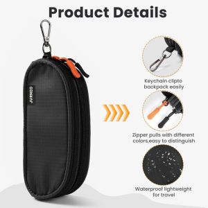 Virginex Glasses Storage Bag Double Layer Sunglasses Case with Hook Zipper Money Pouch Bag Storage Box Organizer Bag 钱包 眼镜盒 眼镜包