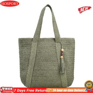[HOM] Hand-Woven Handbags Summer Top-Handle Bags Handmade Elegant Women Large Capacity Shopping Handbag Tote
