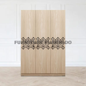 LEMARI PAKAIAN 3 PINTU JUMBO ALONA FULL KUNCI GANTUNGAN COKLAT