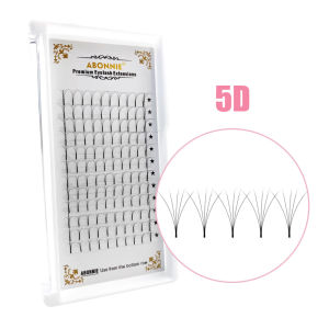 5D Long Stem False Lashes 8-15mm C D Curl Premade Russian Volume Fans Faux Mink Premade Eyelash Extensions Makeup Cilios