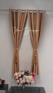 ผ้าม่าน กันแสงUVได้85% กันร้อน ผ้าม่านหน้า แบบเจาะตาไก่ ราคาต่อชิ้น สามารถติดตั้งได้เอง เป็นผ้าพื้นลายในตัว แขวนแล้วอยู่ทรง ทิ้งตัวสวยงามไม่ปลิวตามลม