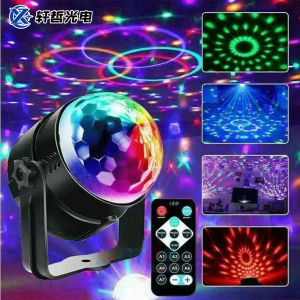 2025 Model LED Party Light RGB Magic Ball Light Stage Light Sound Activated Rotating Disco DJ l Mini Strobe Lamp Home KTV Show