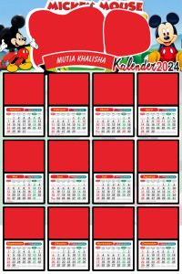 Kalender 2024 Karakter Foto Sendiri dan nama ( ISI 14 Foto ) -  Size 32x48 cm