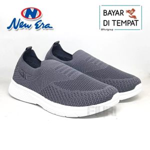 FIURI - NEW ERA - WINDA 35-43 BIRU NAVY - SEPATU SNEAKERS SLIP ON WANITA - SEPATU KNIT RAJUT - SEPATU OLAHRAGA JOGGING SENAM PEREMPUAN - SEPATU SEKOLAH KERJA KULIAH - SEPATU CASUAL CEWEK TRENDY MURAH PROMO DISKON