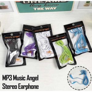 HF Headset Handsfree HP MP3 Music Angel Non Mic Earphone Super Bass Handsfree Kabel Stereo Jack 3.5mm Murah