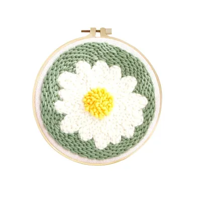 RUOPOTY flower Punch Needle Embroidery Home Decor Gift Embroidery Supplies Flower Punch Needle Kits Adults Wall Art Picture Hand Embroidery Kit