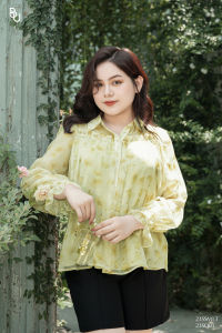 Áo hoa kiểu nhún bèo can ngực BIGSIZE (55kg đến 95kg) - 23SSM13 - [BUstu Bigsize]