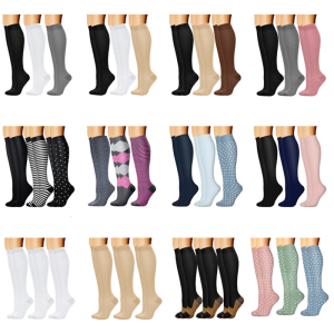 3 Pairs Ergonomic Design Compressed Socks Promoting Flow Stockings Suitable for Standing or Walking Long Hours