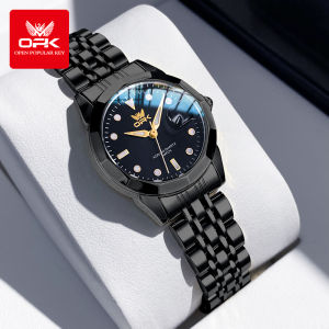OPK Womens Original 100% Authentic Fashion Simple Calendar Dial Stainless Steel Strap Waterproof Casual Korean Womens Watch