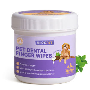 HICC Teeth Cleaning (50pcs) - Finger Toothbrush for Dogs & Cats Removes Plaque & Tartar Fresh Breath