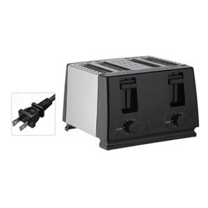 เครื่องปิ้งขนมปังแบบ4ชิ้นสำหรับใช้ในบ้านสะดวกแผงควบคุมแยกคู่แบบปรับได้สำหรับแซนวิช