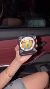 SCH 1Pc Solar Dynamic Emoji LED Light For Car Atmosphere Lamp Rear Window Warning Light No Wiring Required USB Rechargeable