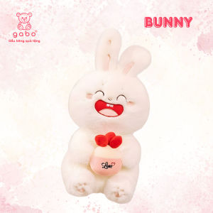 gấᴜ bông thỏ Trắng Ôm Bánh Dâu Thỏ Mặt Cười Cầm Bánh Quà tặng Sinh nhật cute size to Cao cấp K4T1
