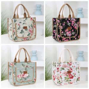 DFGFIN Handbag Floral Print Lunch Bag Thermal Large Capacity Waterproof Insulated Bag Fashion Lunch Bag Women