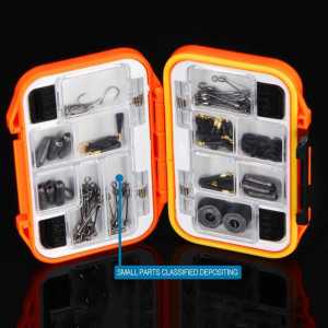 Kotak Peralatan Pancing Multislot 12 Warna Orange dengan Aksesoris Terpilihan