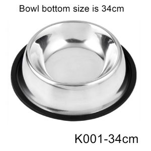 TRENY Stainless Steel Pet Bowl Anti Slip Dog Cat Puppy Food Holder Water Feeder Feeding Dish 3 Sizes