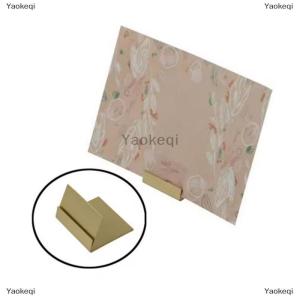 [COD] Yaokeqi Place Card Holders Copper Table Number Stands Wedding Sign Elegant Message Name L Slant Display Stand