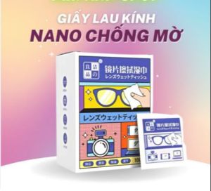 Khăn lau kính nano Khăn lau kính cận hộp 100 miếng khăn giấy chống bám hơi nước..