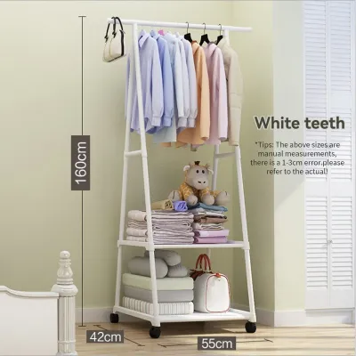 Triangle Coat Rack Movable Multi Tier Storage Rack Simple Clothes Hanger Drying Rack