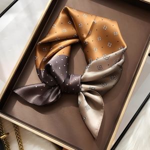 25.59" Faux Diamond Polka Dot Square Scarf Elegant Imitation Silk Shawl Casual Decoration Headscarf Small Neck Scarf