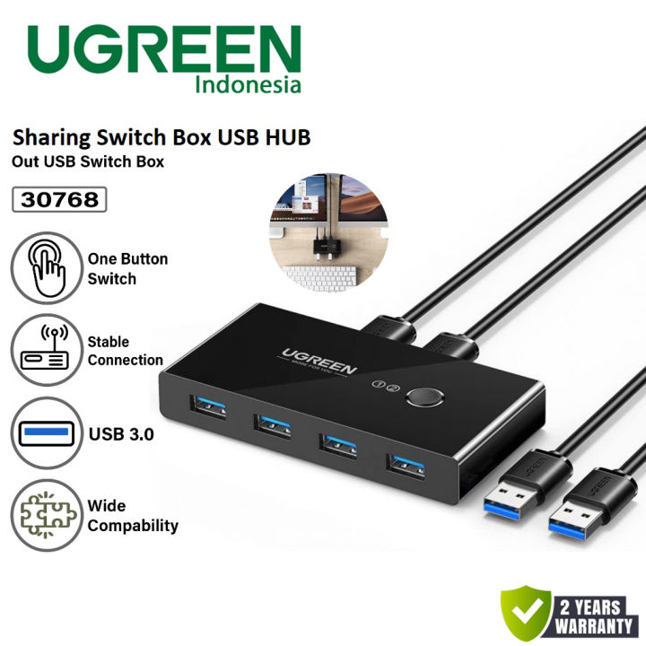 UGREEN 30768 Sharing Switch Box 2 In 4 Out Port USB 3.0 For PC Speed ...