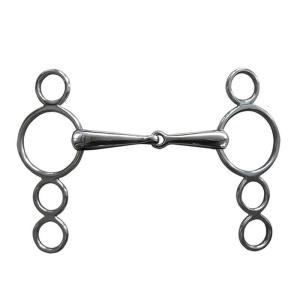 Stainless Steel 3 Rings Metal Gag Bit Horse Bit Jointed Mouth Repalcement Horse Mouthpiece Solid Jointed Mouth