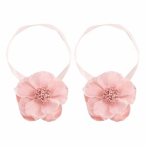 SIRENXI 2Pcs Tối giản Dây buộc rèm từ tính Hoa 3D Hiện đại Dây giữ rèm Tinh tế Chất liệu vải polyester. Dây buộc rèm hoa Rèm cửa mỏng nhẹ.