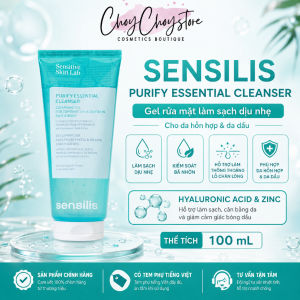 Gel Rửa Mặt Dịu Nhẹ Sensilis Purify Essential Cleanser 100ml Làm Sạch Dầu Thừa Bụi Bẩn Cho Da Dầu & Da Nhạy Cảm - ✔️ Làm sạch bụi bẩn dầu thừa và tạp chất trên da ✔️ Hỗ trợ làm sạch vùng da thường xuyên bóng dầu ✔️ Giúp da có cảm giác sạch thoáng t