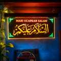lampu tulisan ASSALAMUALAIKUM bahan akrilik 30X17 CM. 