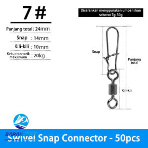 50pcs Bantalan Pin Konektor Pancing Baja Tahan Karat Kotak Kancing Putar Putar Aksesori Umpan Pancing untuk Kait Umpan